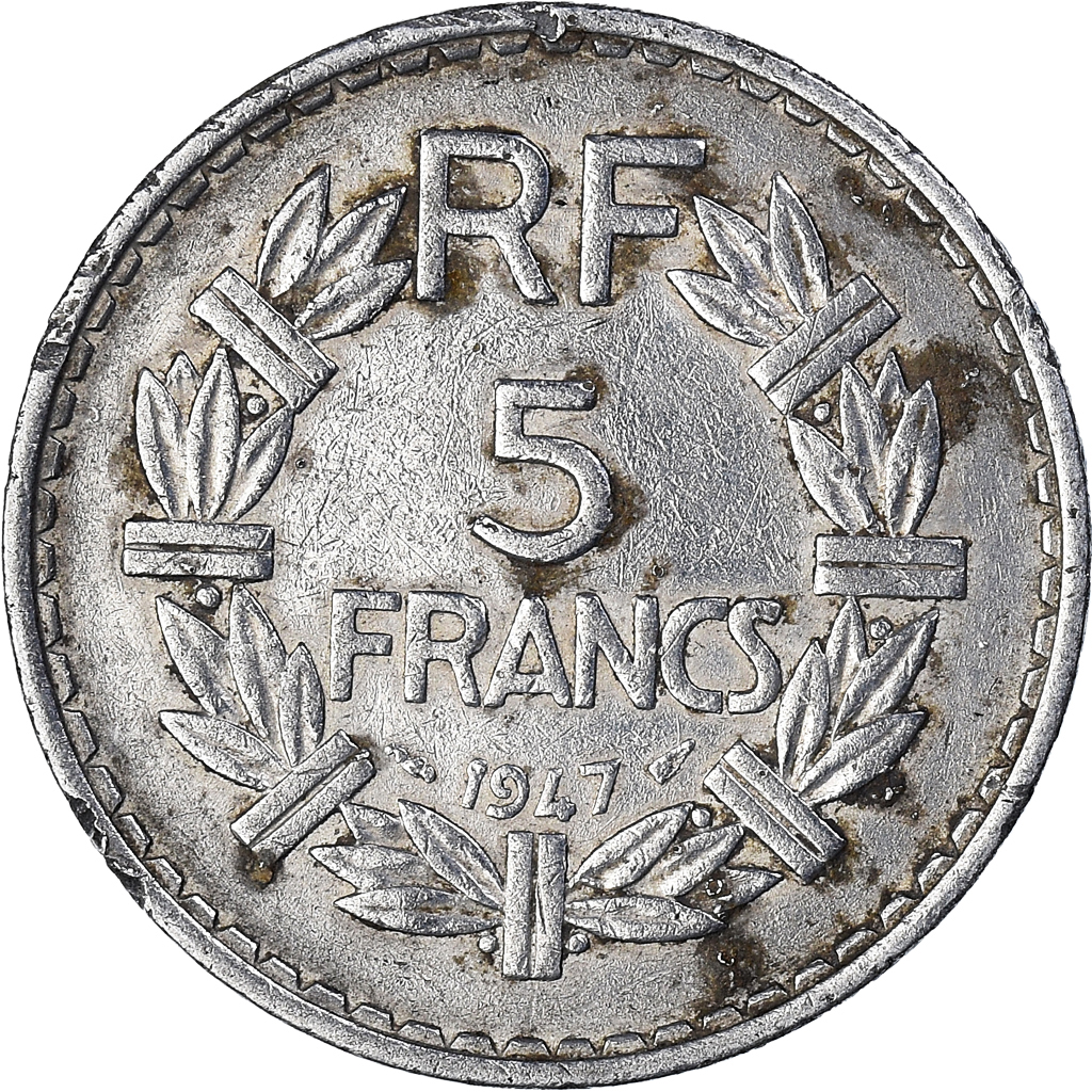 Moneda, Francia, 5 Francs, 1947