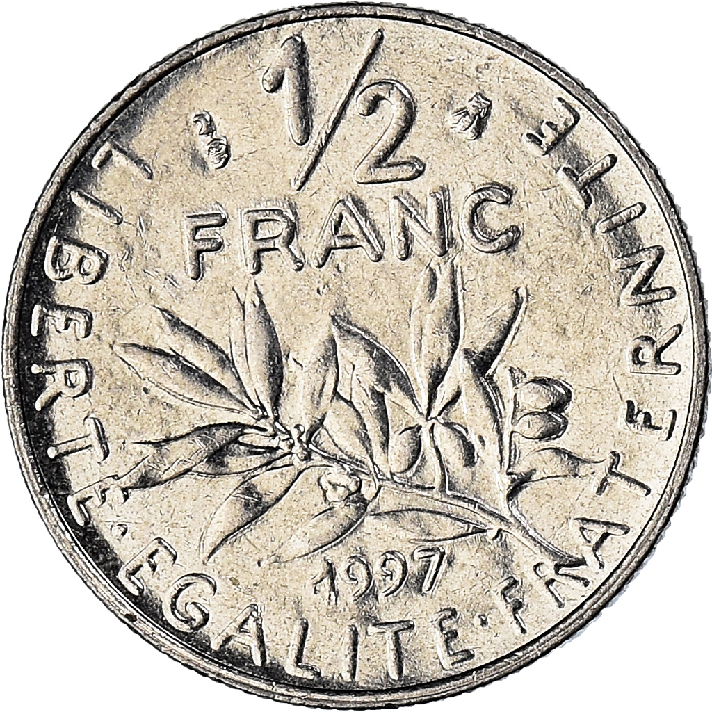 Moneda, Francia, 1/2 Franc, 1997
