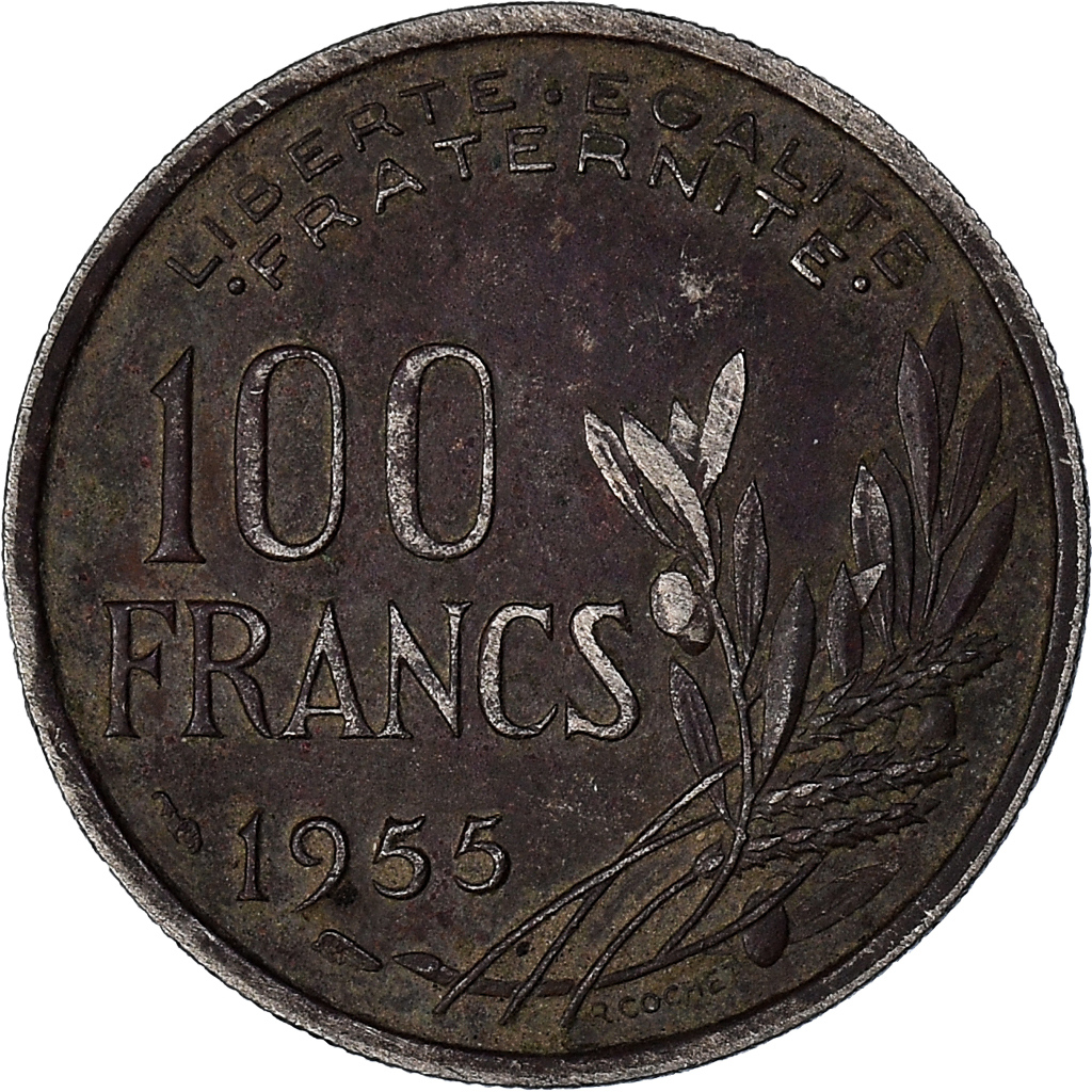 Coin, France, 100 Francs, 1955