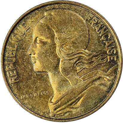 Moneda, Francia, 10 Centimes, 1995