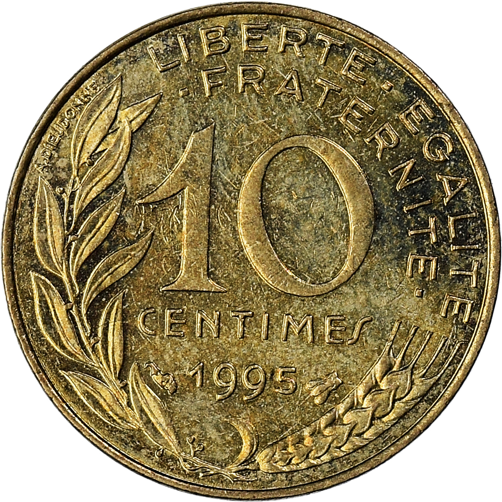 Moneda, Francia, 10 Centimes, 1995