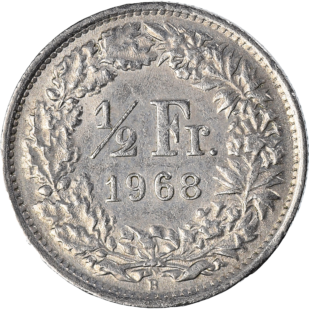 Moneda, Suiza, 1/2 Franc, 1968