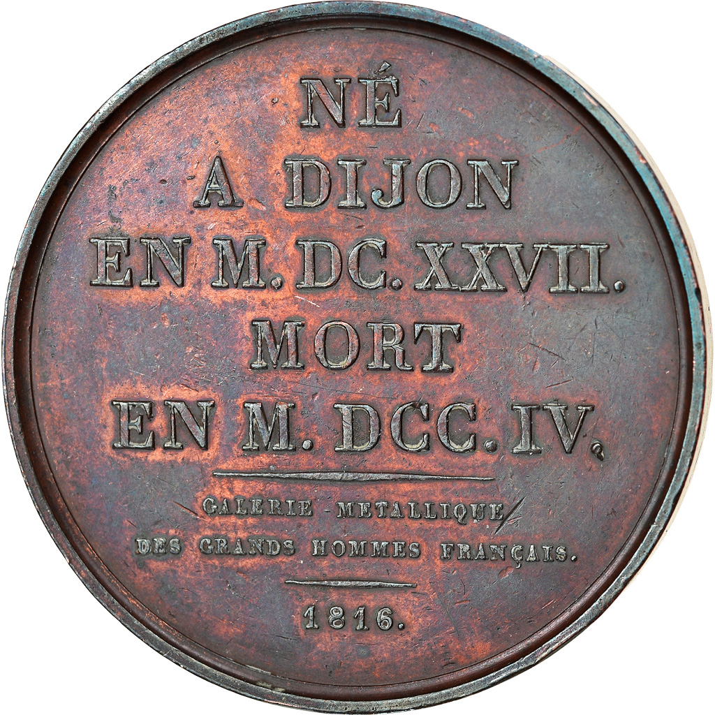 France, Medal, Galerie des Grands Hommes, Bossuet, Religions & beliefs, 1816