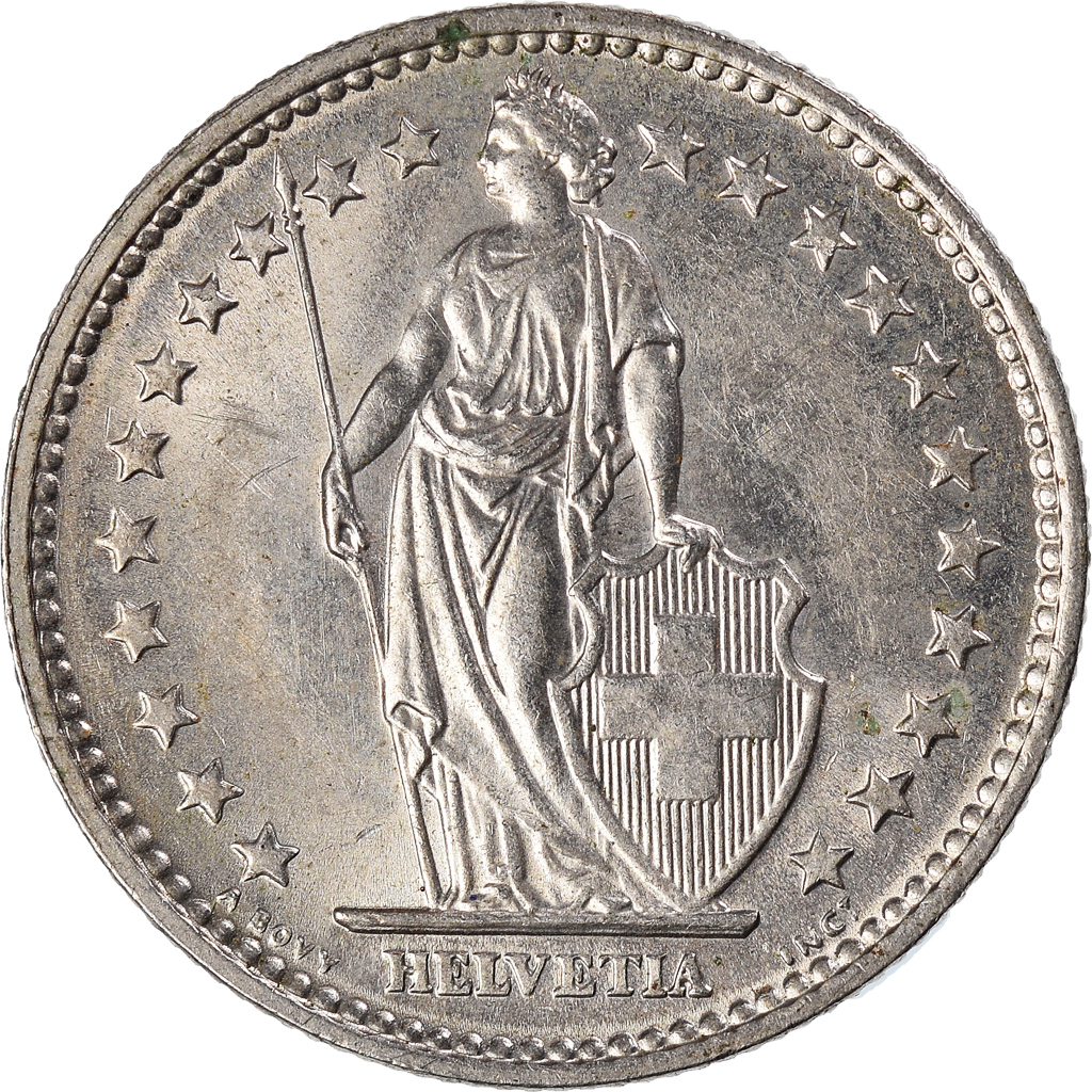 Moneda, Suiza, 2 Francs, 1969