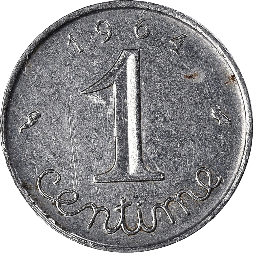 Moneda, Francia, Centime, 1964