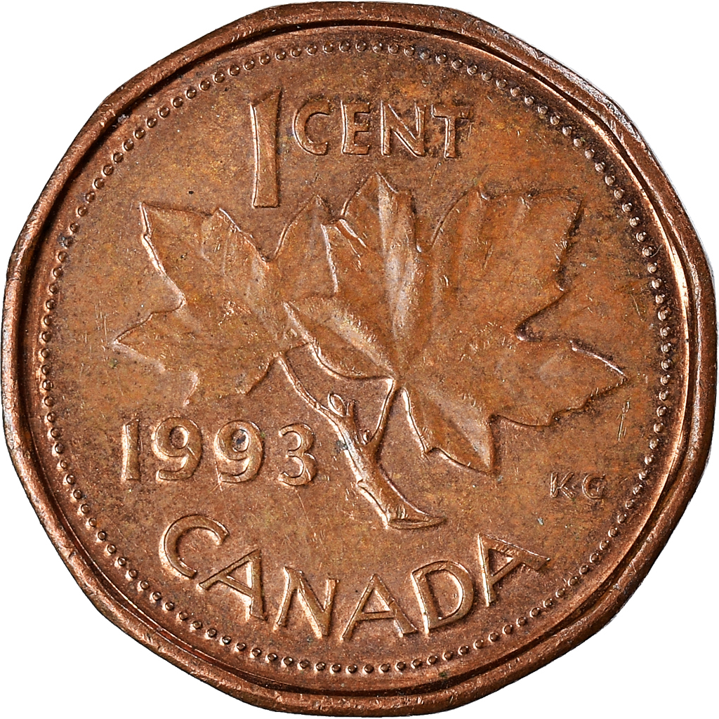 Moneda, Canadá, Cent, 1993