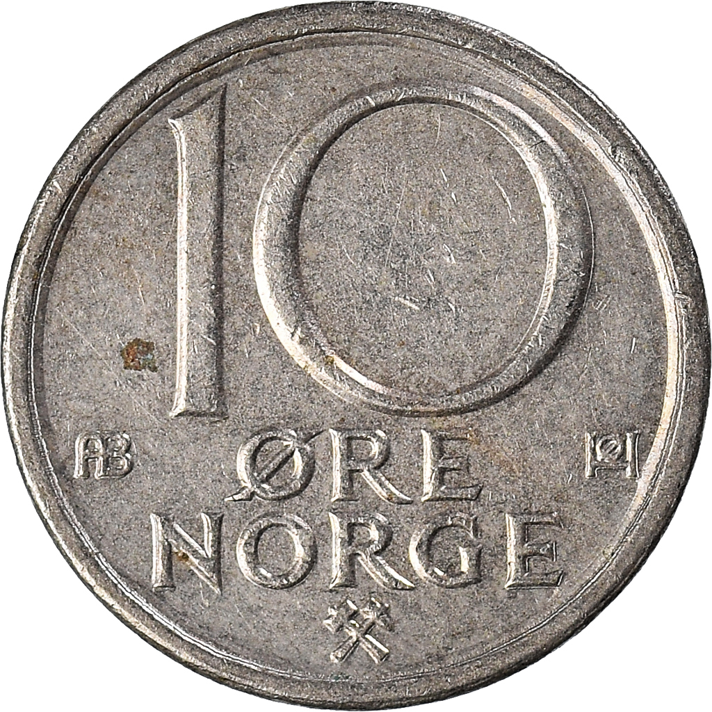 Moneda, Noruega, 10 Öre, 1976
