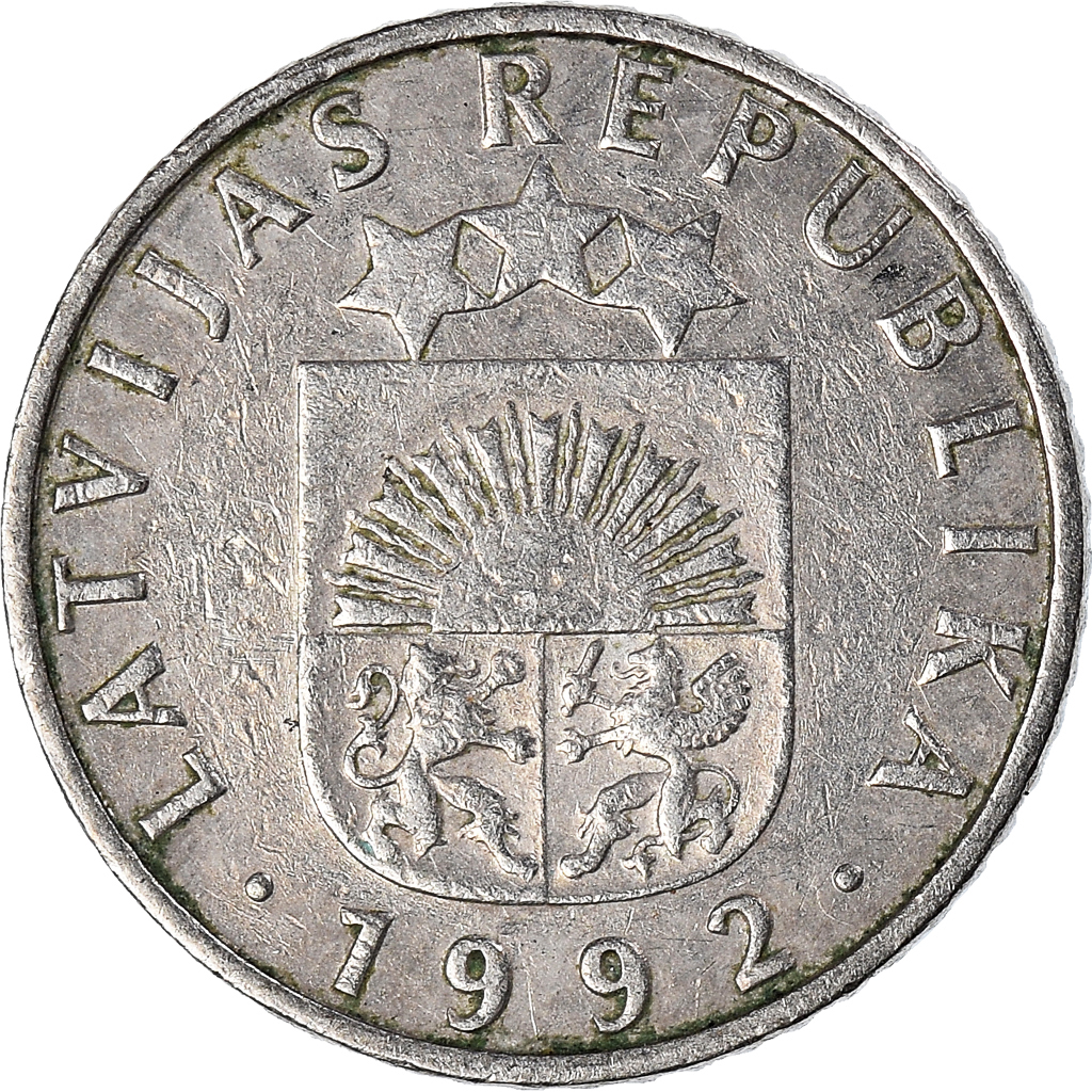 Moneda, Letonia, 50 Santimu, 1992
