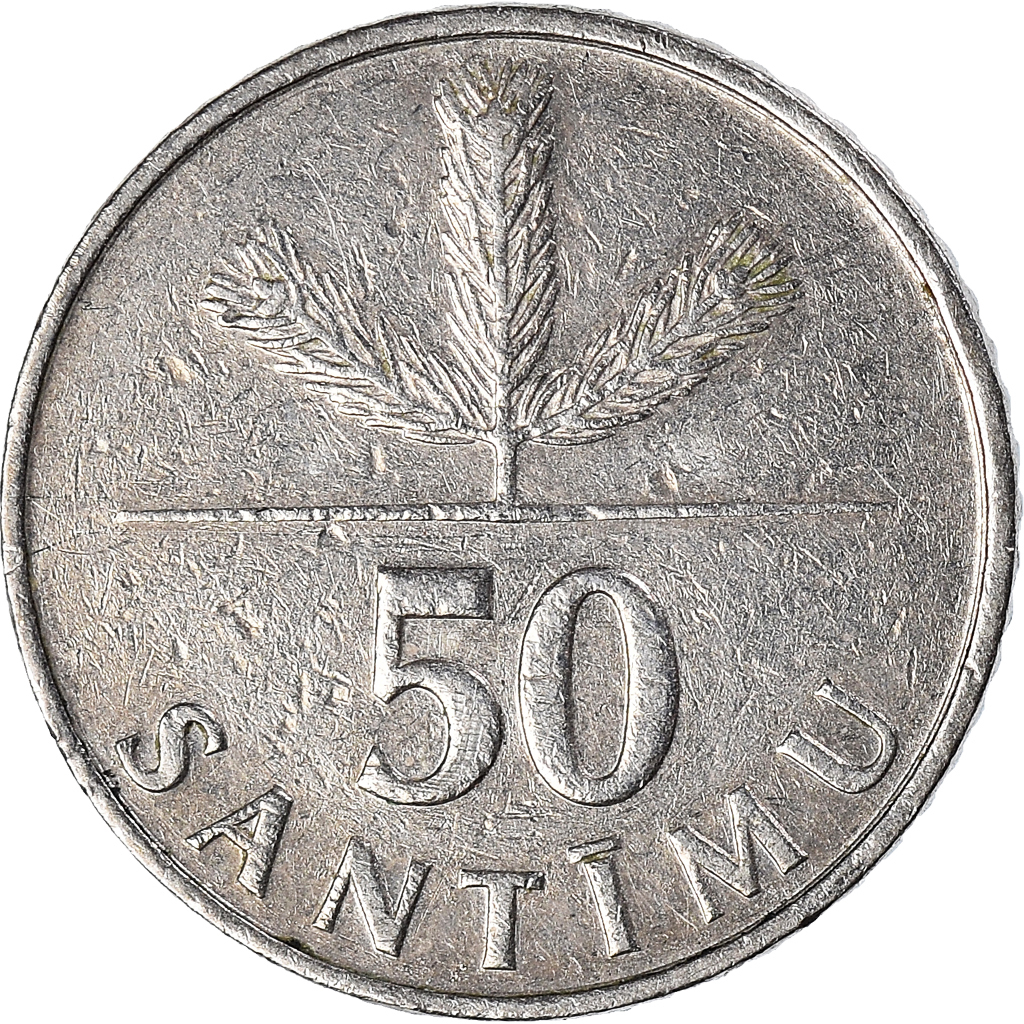 [#923435] Monnaie, Lettonie, 50 Santimu, 1992