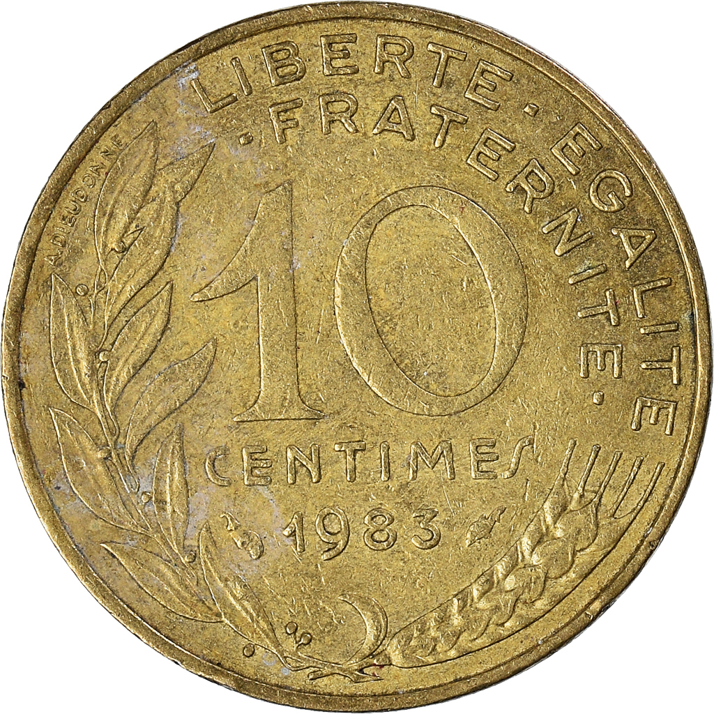 Moneda, Francia, 10 Centimes, 1983