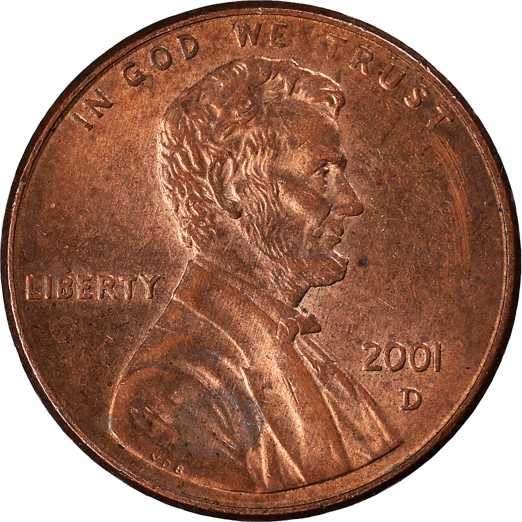 Moneda, Estados Unidos, Cent, 2001