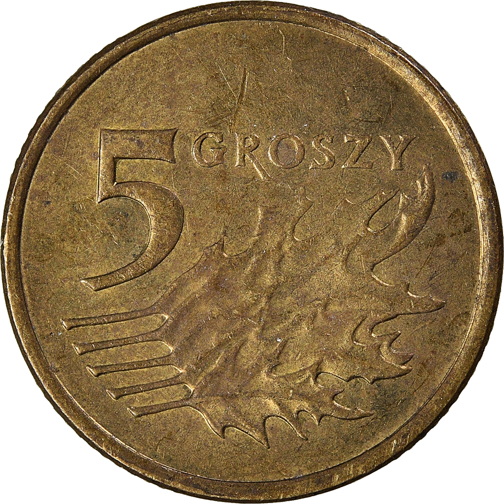 Moneda, Polonia, 5 Groszy, 2006