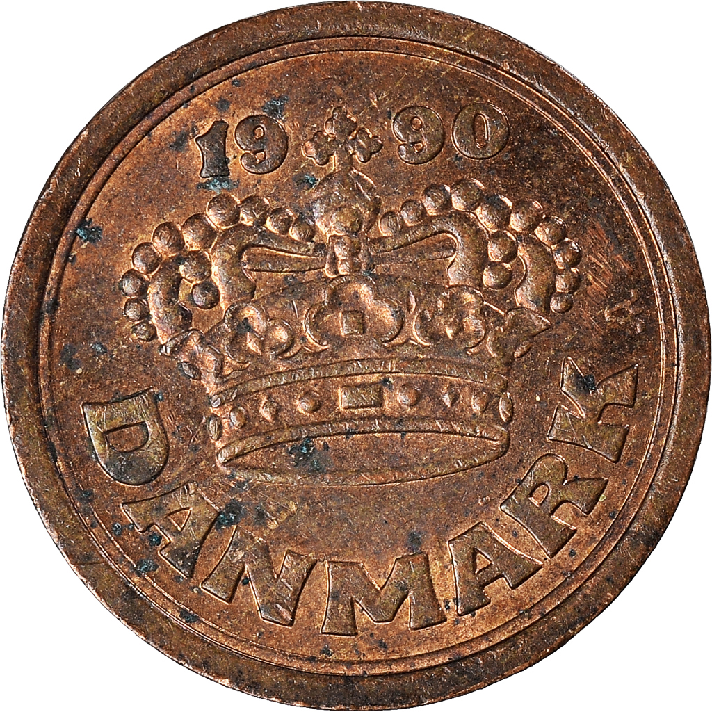 Moneda, Dinamarca, 25 Öre, 1990