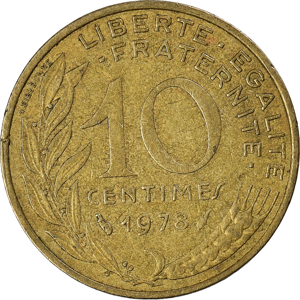 Moneda, Francia, 10 Centimes, 1978