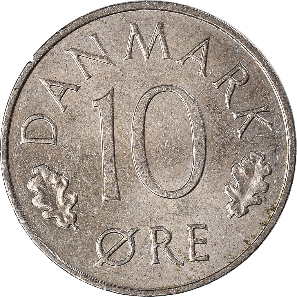 Moneda, Dinamarca, 10 Öre, 1986