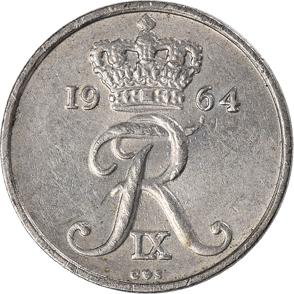 Moneda, Dinamarca, 10 Öre, 1964