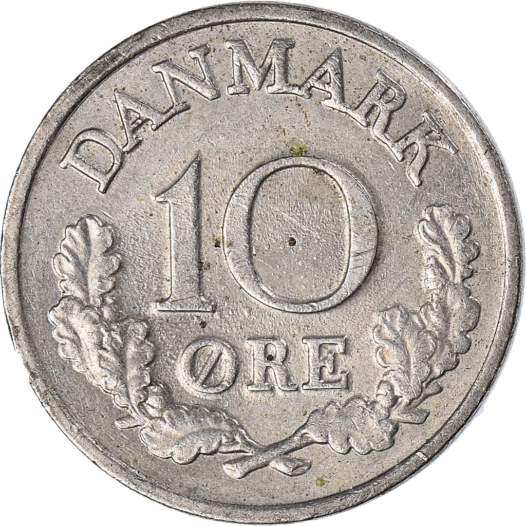 Moneda, Dinamarca, 10 Öre, 1964