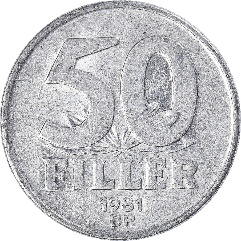Moneda, Hungría, 50 Fillér, 1981