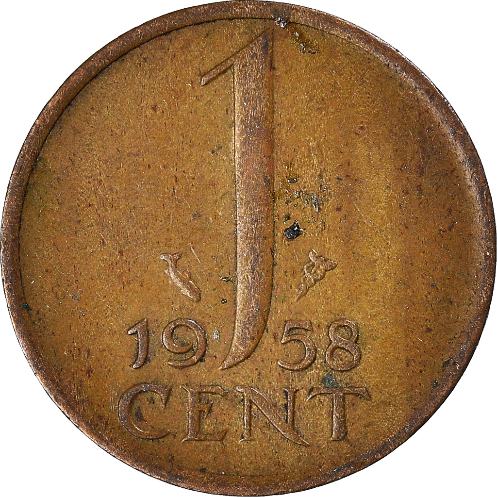Moneda, Países Bajos, Cent, 1958