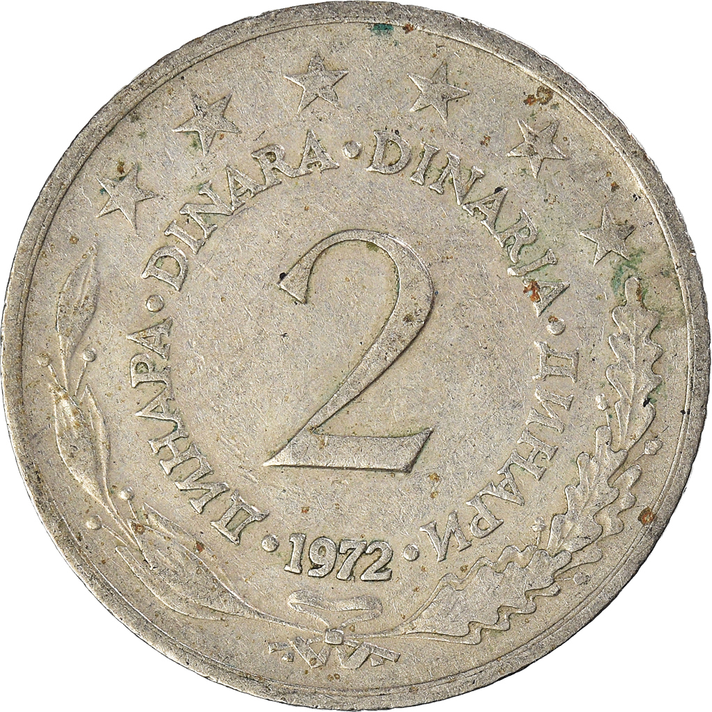 Moneda, Yugoslavia, 2 Dinara, 1972