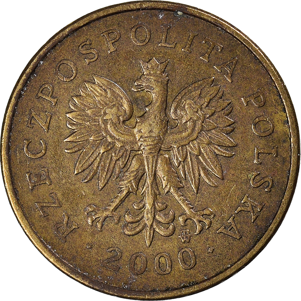 Moneda, Polonia, 2 Grosze, 2000