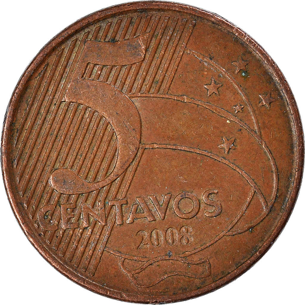 Moneda, Brasil, 5 Centavos, 2008