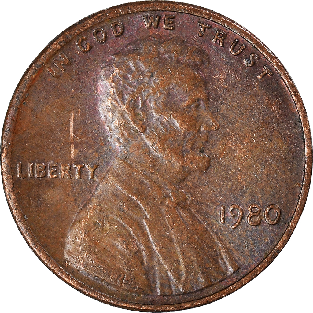 Moneda, Estados Unidos, Cent, 1980