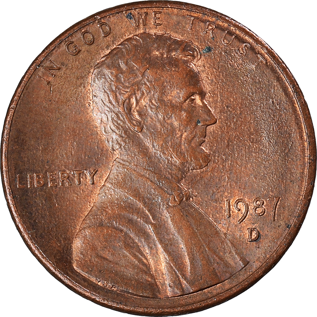Moneda, Estados Unidos, Cent, 1987
