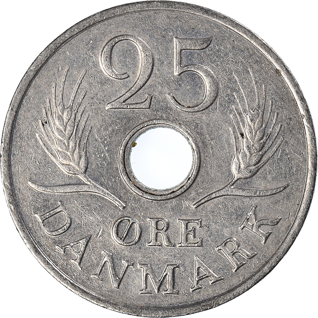 Moneda, Dinamarca, 25 Öre, 1968