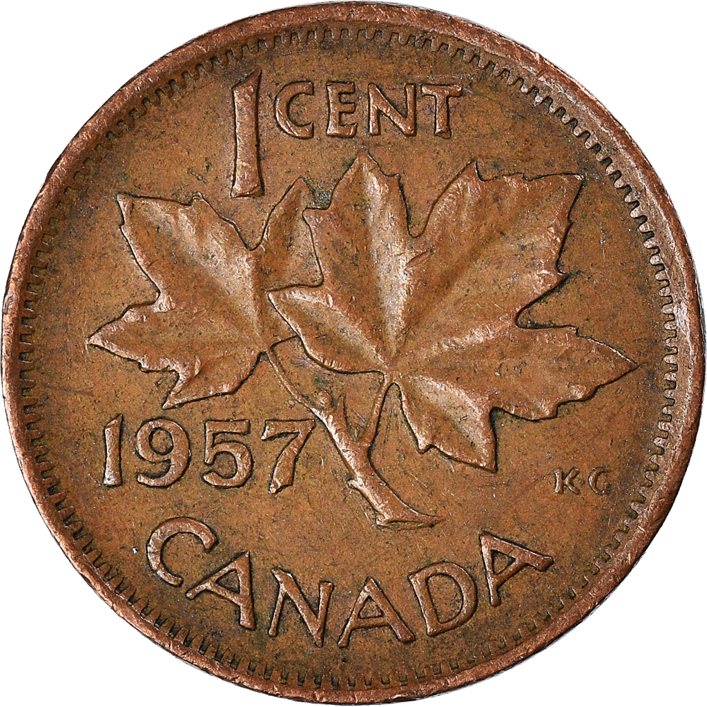 Moneda, Canadá, Cent, 1957