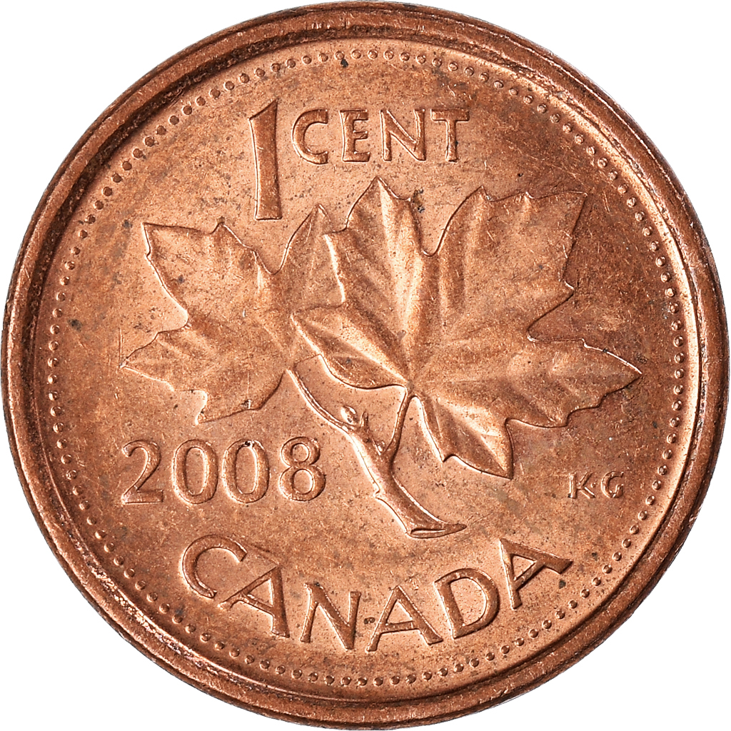 Moneda, Canadá, Cent, 2008