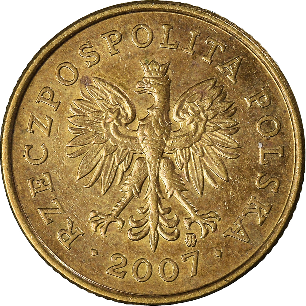 Moneda, Polonia, 5 Groszy, 2007