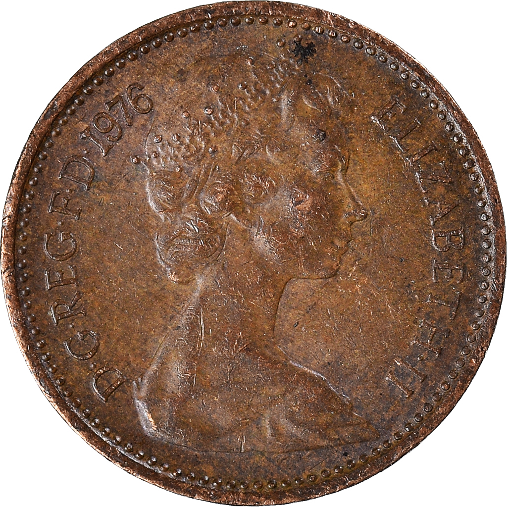Moneda, Gran Bretaña, 1/2 New Penny, 1976