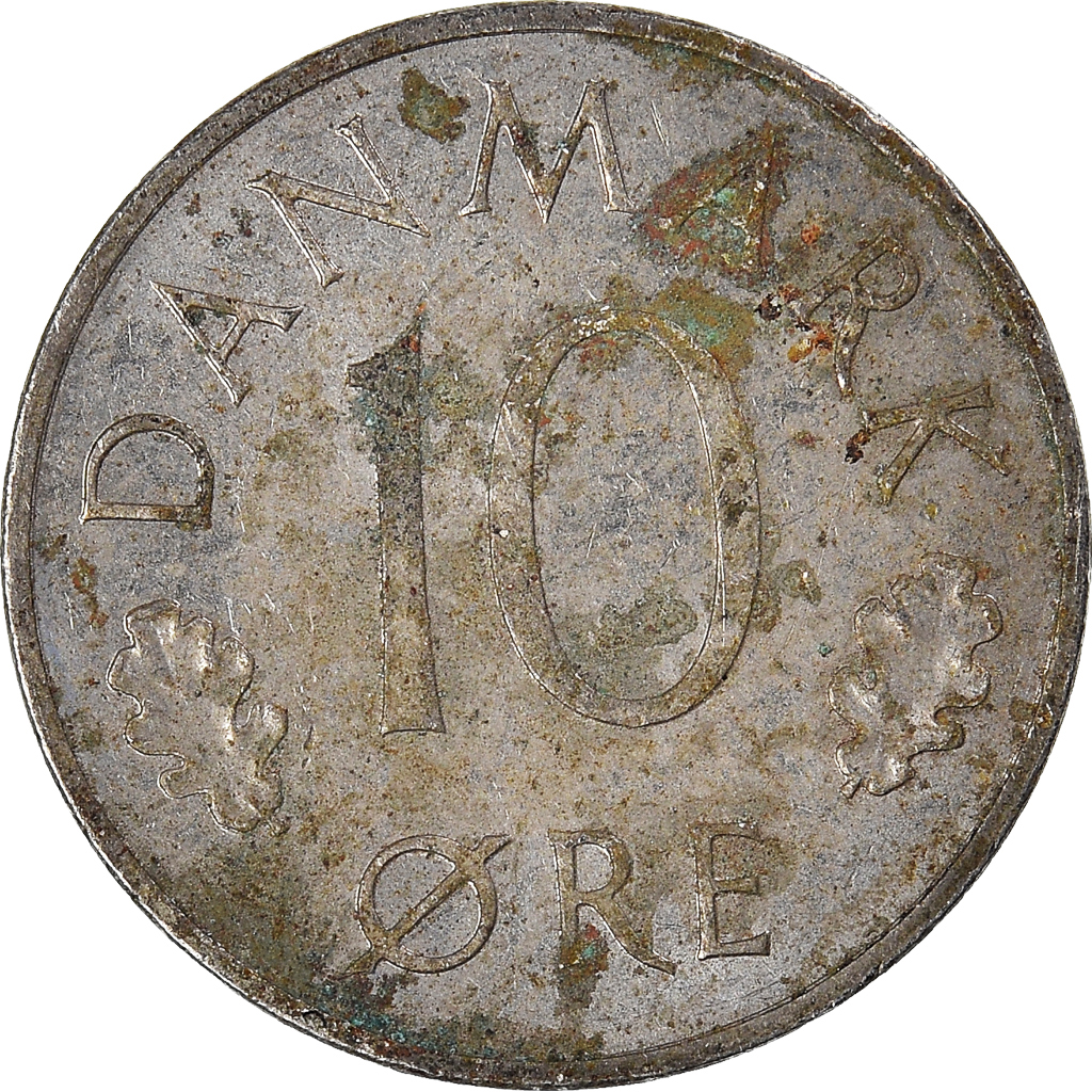 Moneda, Dinamarca, 10 Öre, 1975