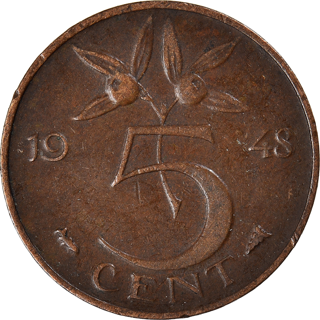 Coin, Netherlands, 5 Cents, 1948