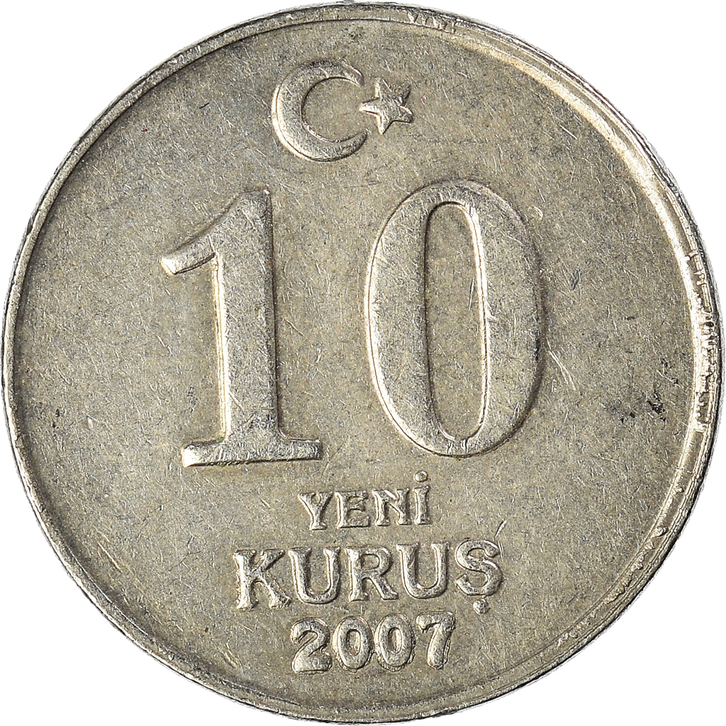 Moneda, Turquía, 10 New Kurus, 2007