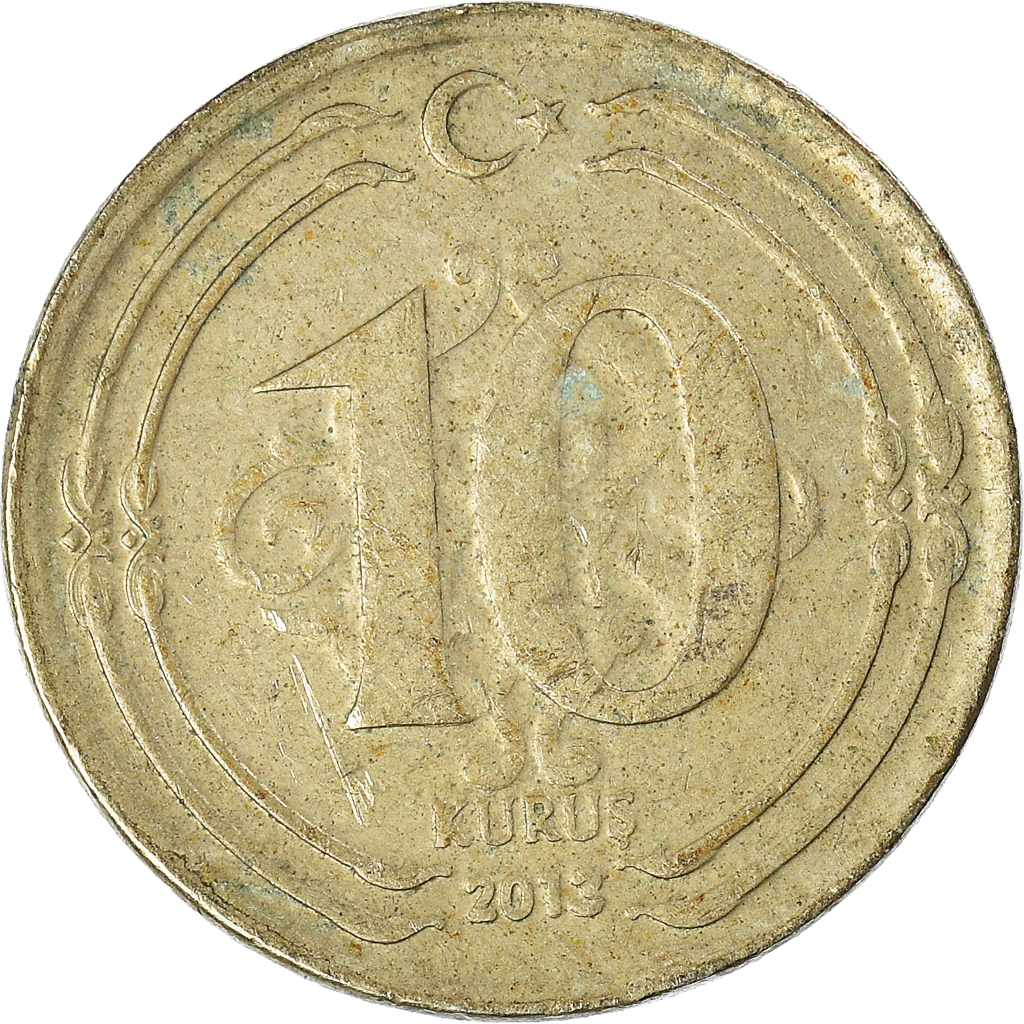 Moneda, Turquía, 10 Kurus, 2013