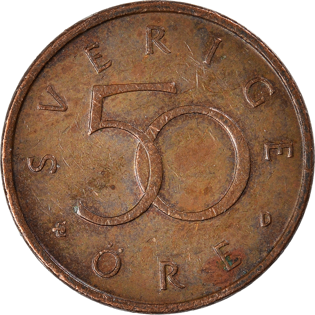 Moneda, Suecia, 50 Öre, 1992
