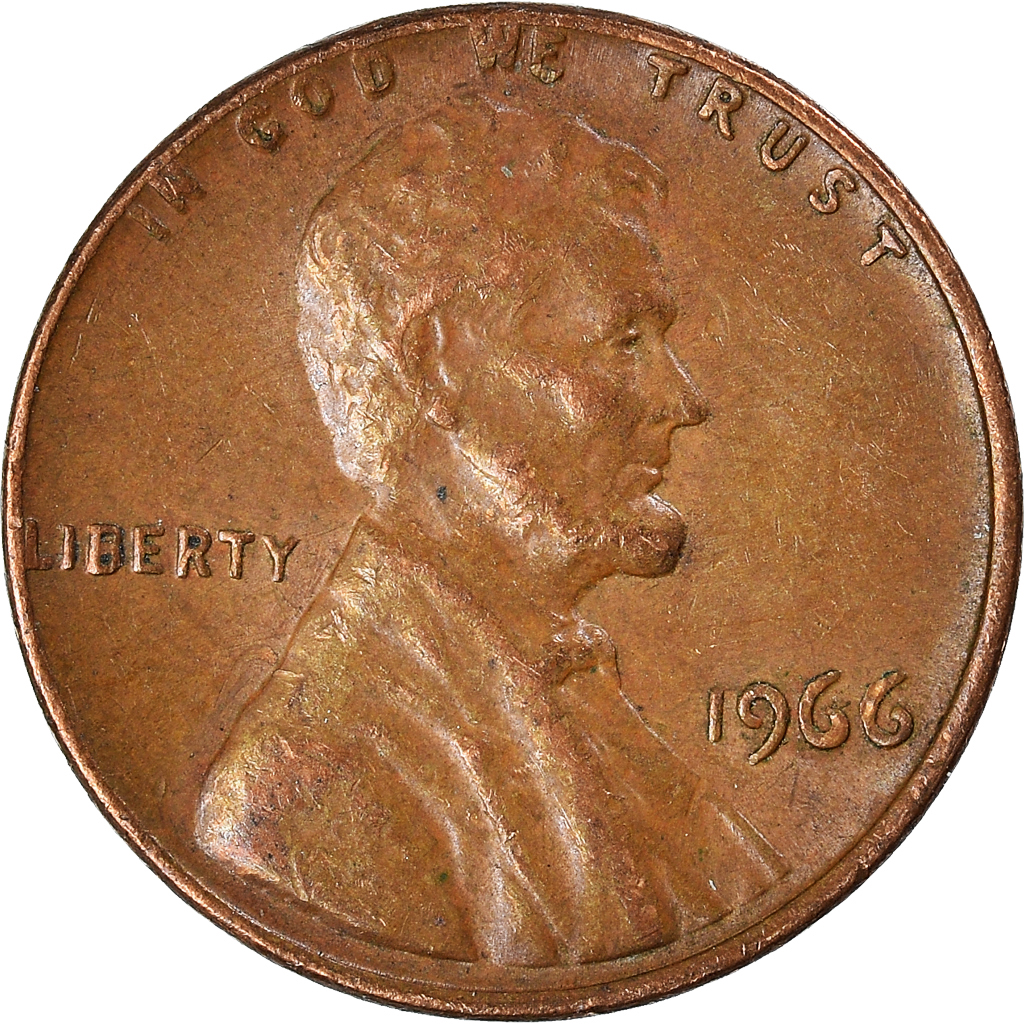 Moneda, Estados Unidos, Cent, 1966