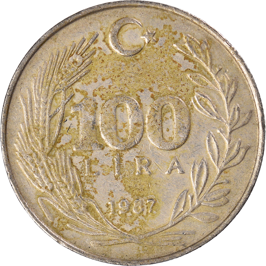 Moneda, Turquía, 100 Lira, 1987