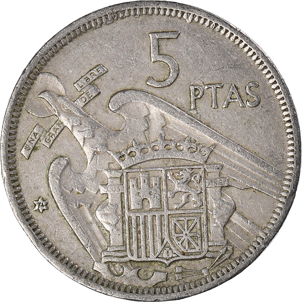 Moneda, España, 5 Pesetas, 1957 (74)