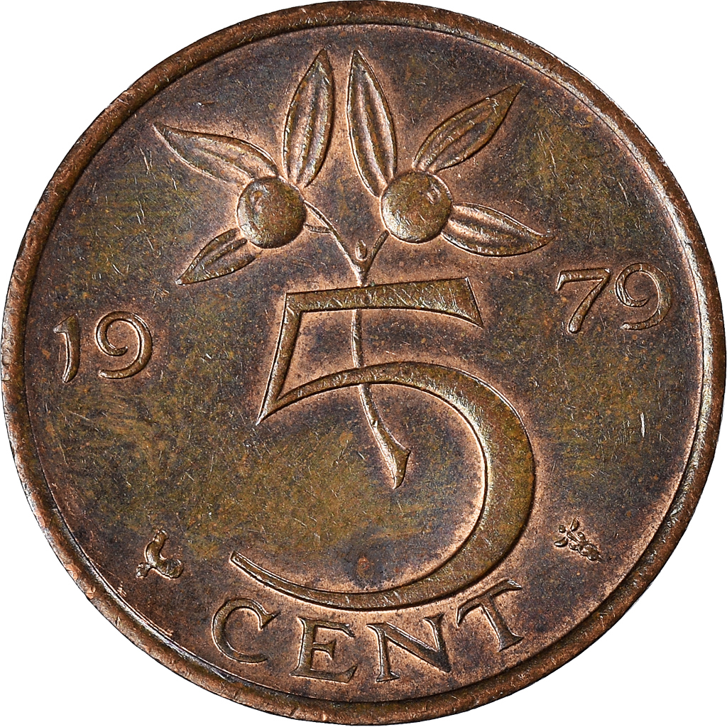 Moneda, Países Bajos, 5 Cents, 1979
