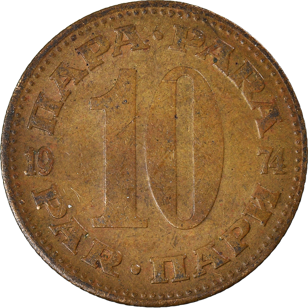 Moneda, Yugoslavia, 10 Para, 1974