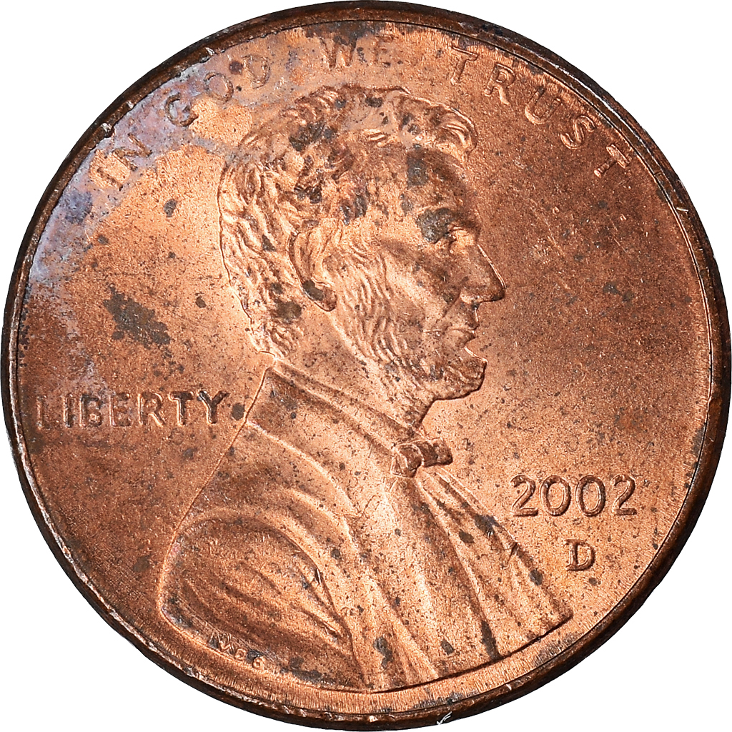 Moneda, Estados Unidos, Cent, 2002