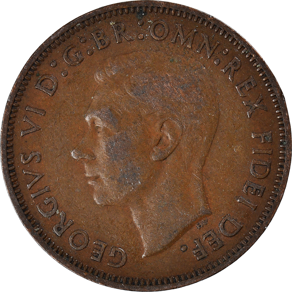 Moneda, Gran Bretaña, 1/2 Penny, 1952