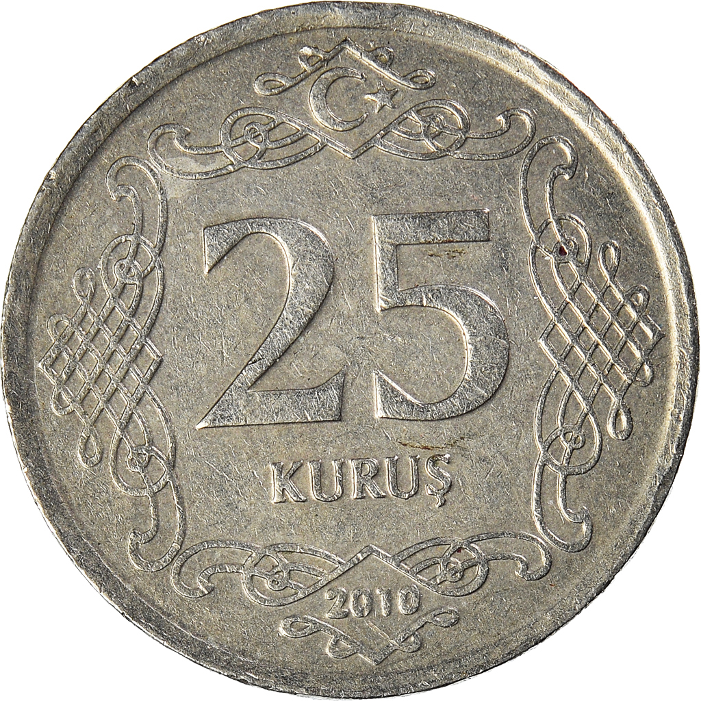 Moneda, Turquía, 25 Kurus, 2010