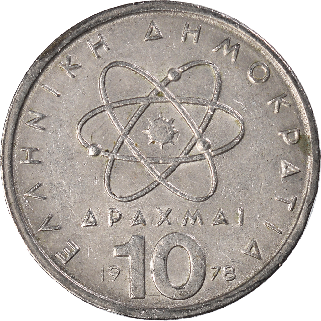 Moneda, Grecia, 10 Drachmai, 1978
