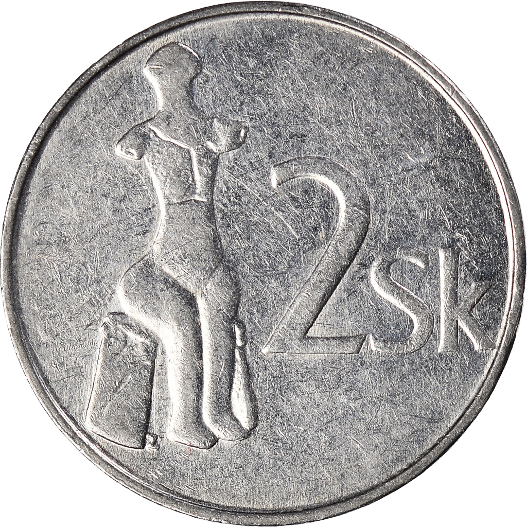 Moneda, Eslovaquia, 2 Koruna, 1993