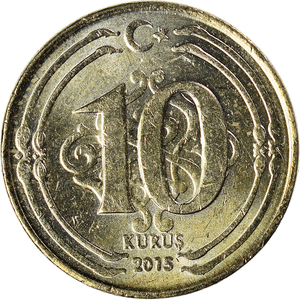 Moneda, Turquía, 10 Kurus, 2015