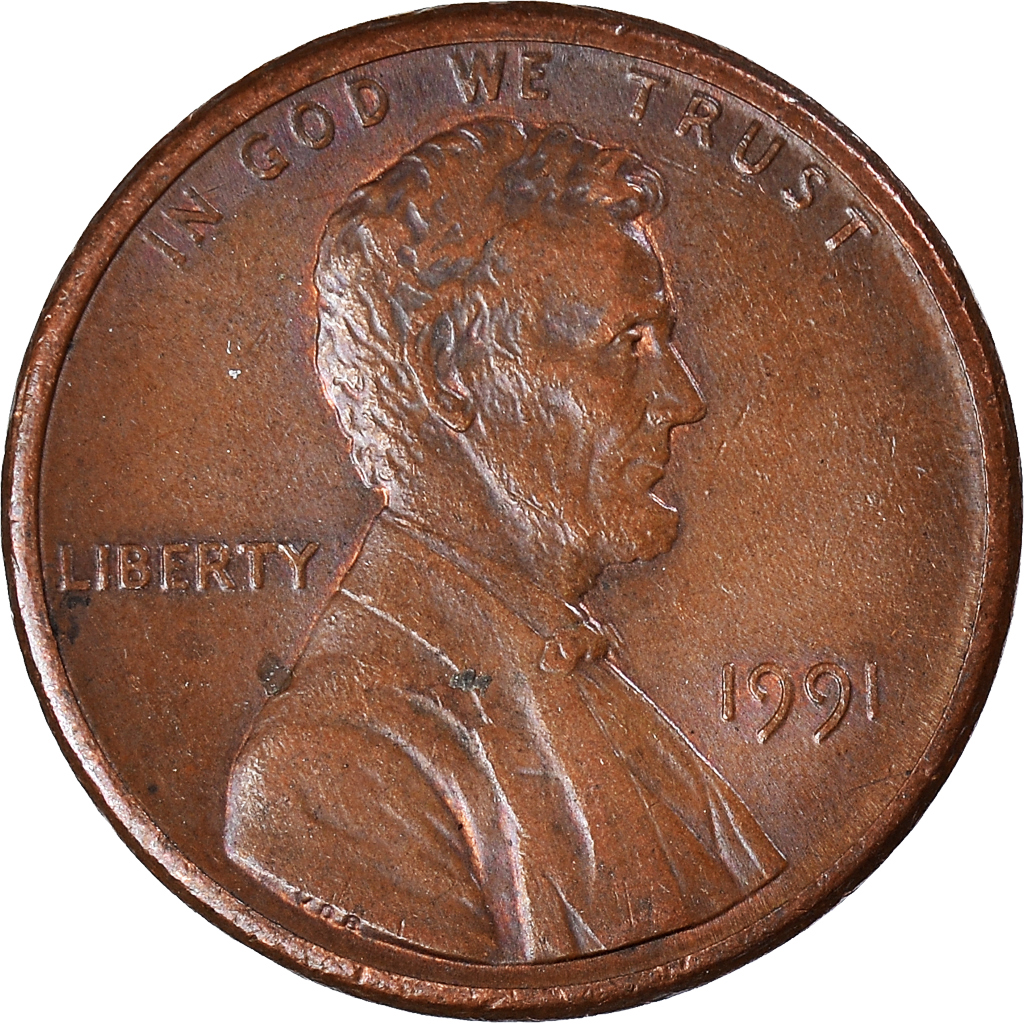 Moneda, Estados Unidos, Cent, 1991